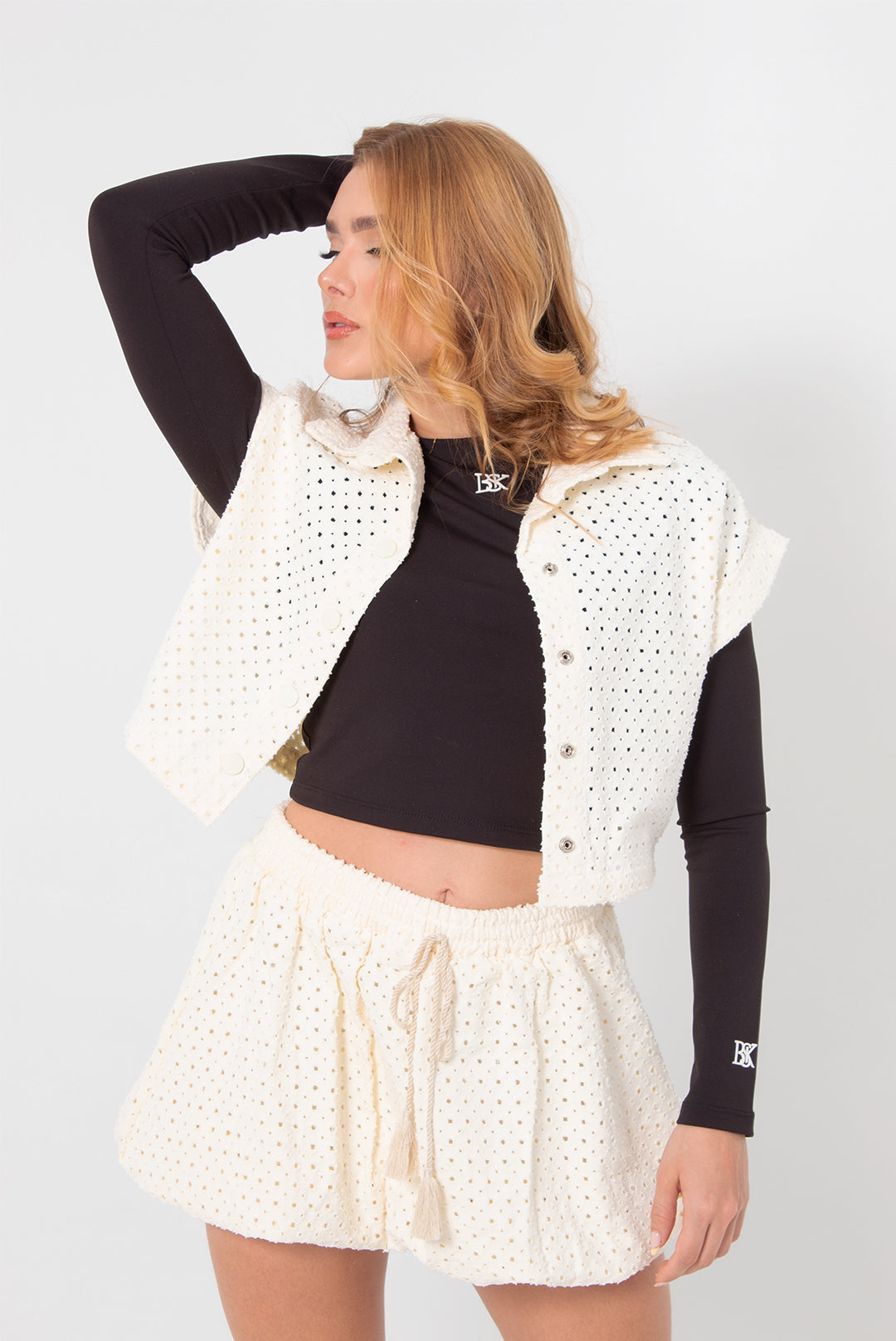 Conjunto melodía falda globo y blusa cuello camisero mujer | Conjunto elegante ByBsika