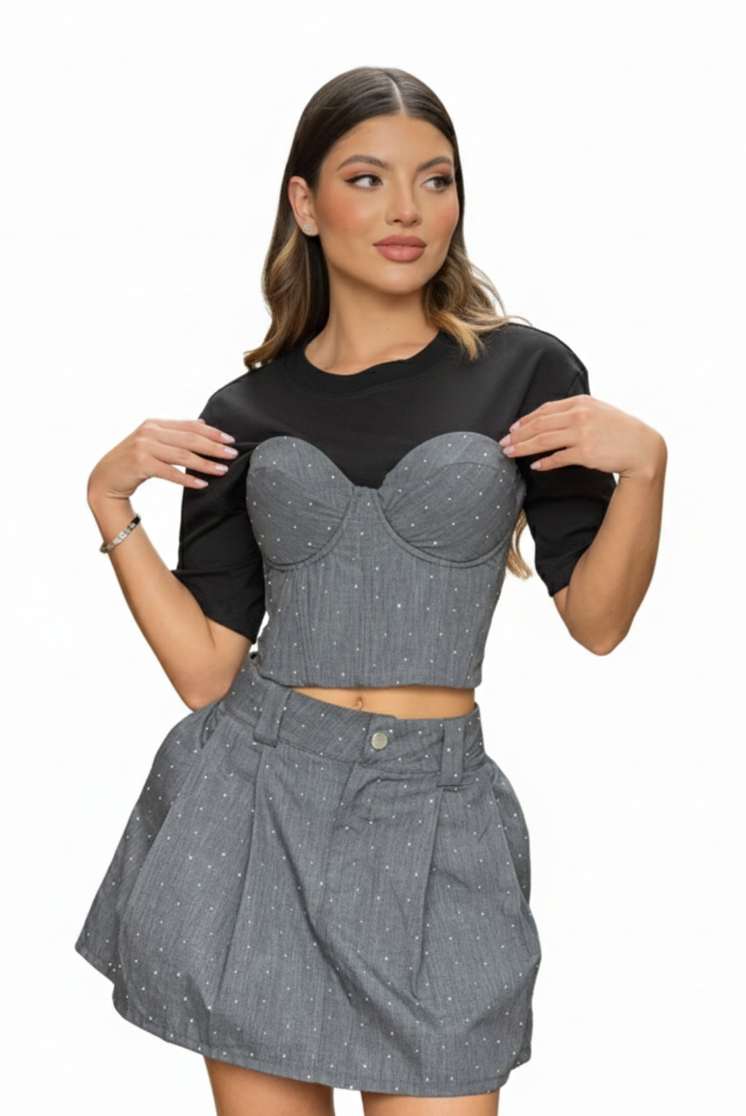 Crop Top BRILLOS mujer